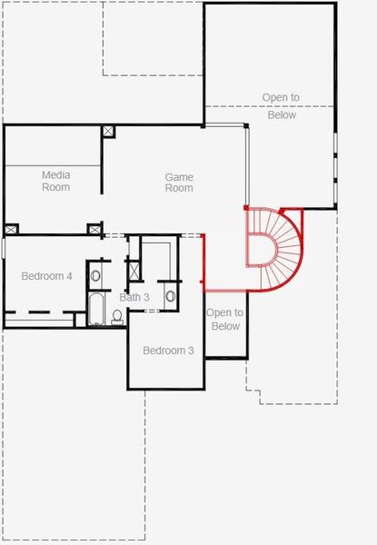 2D floor plan layout of this home in Painted Tree, McKinney, TX (Image 3).