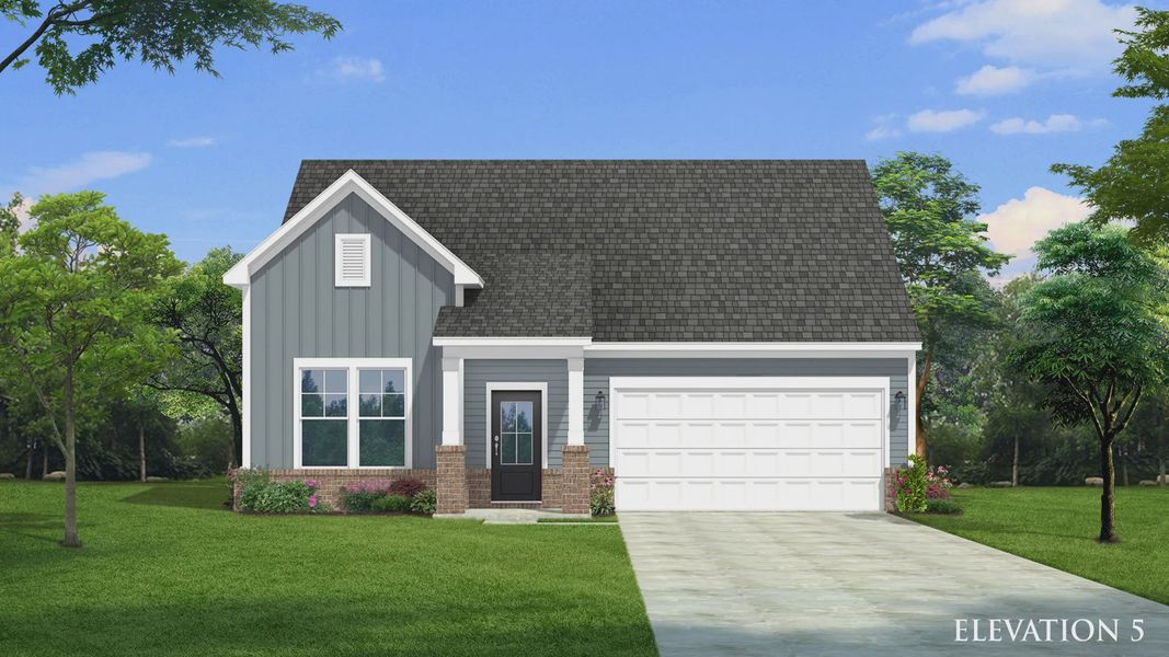Representative exterior photo of a completed home built from the Fairfield by DRB Homes in McBride, Indian Trail, NC (Image 22).