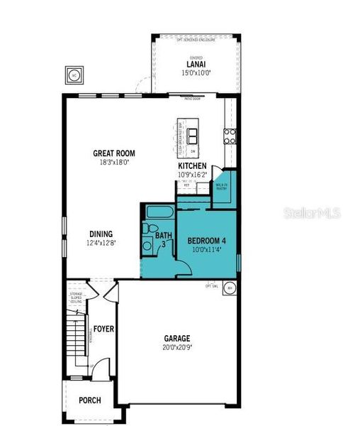 2D floor plan layout of this home in Sanderling, Palmetto, FL (Image 4).