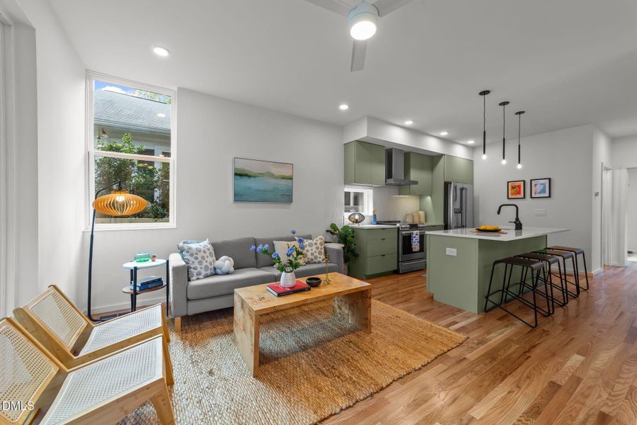 Living Room into Kitchen