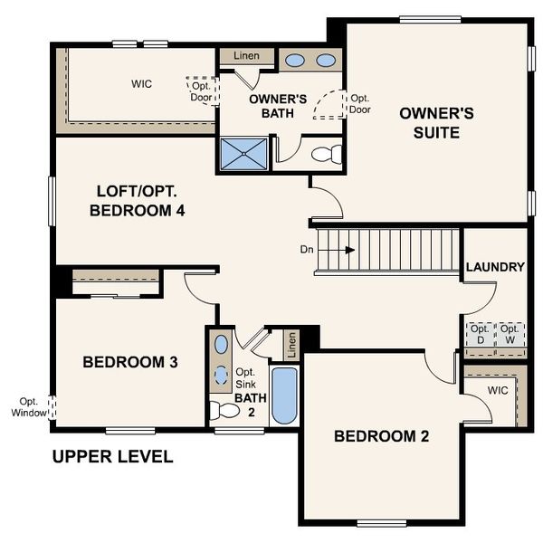 2D floor plan layout of this home in The Aurora Highlands, Aurora, CO (Image 4).