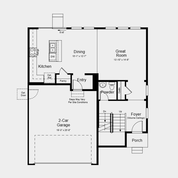 2D floor plan layout for the Gray by Taylor Morrison in The Aurora Highlands Town Collection, Aurora, CO (Image 5).