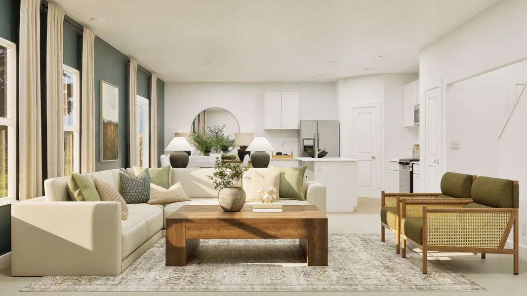 Furnished interior view inside a new home in Cypress Preserve: Juniper Collection, Moncks Corner (Image 4). Furnished interior view inside a new home in Cypress Preserve: Juniper Collection, Moncks Corner (Image 4).