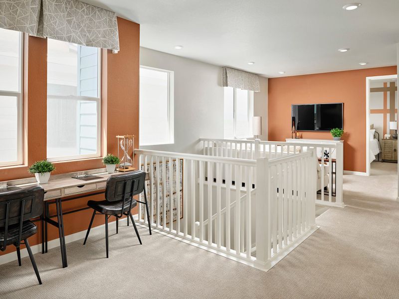 Representative furnished interior of a home built from the 3 by Tri Pointe Homes in Sugar Mill Village, Longmont (Image 28).