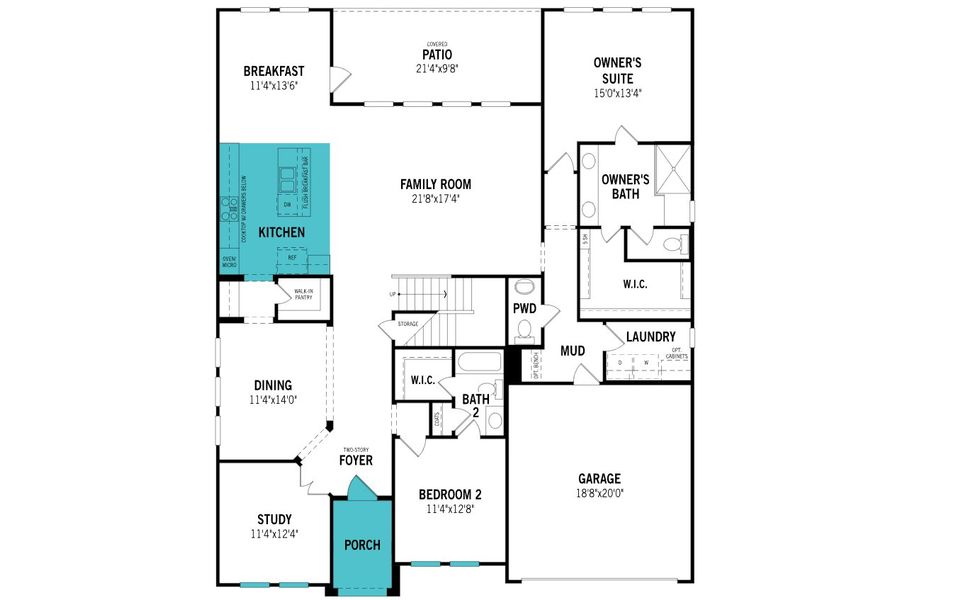 2D floor plan layout of this home in Villages of Creekwood, Frisco, TX (Image 4). 2D floor plan layout of this home in Villages of Creekwood, Frisco, TX (Image 4).