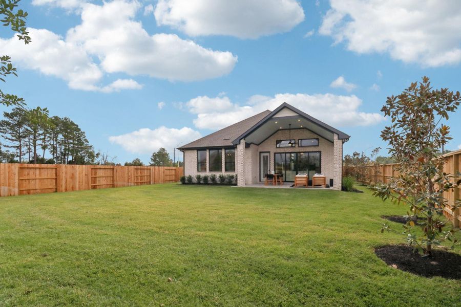 Exterior details and patio area of a home in The Woodlands Hills, Willis (Image 26).