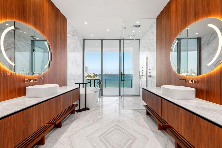 Furnished interior view inside a new home in , Miami (Image 9).