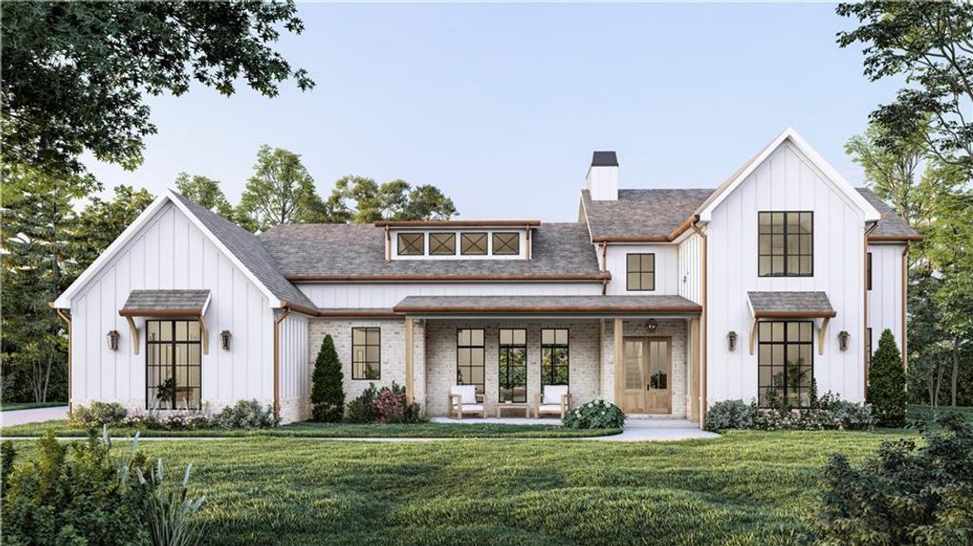 Front exterior of a new home in , Pendergrass, GA, highlighting curb appeal (Image 7).
