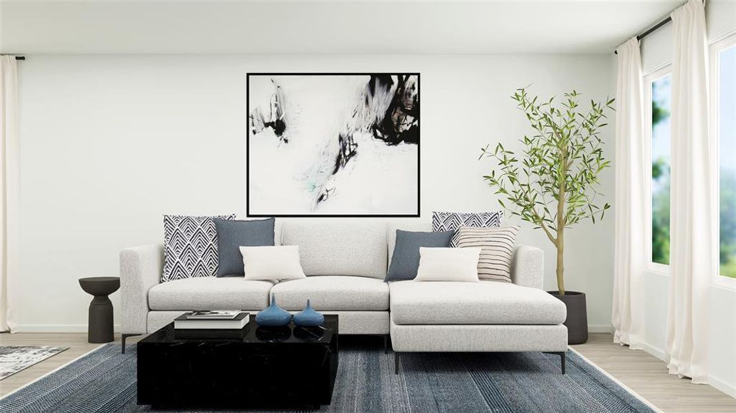 Living room featuring wood-type flooring