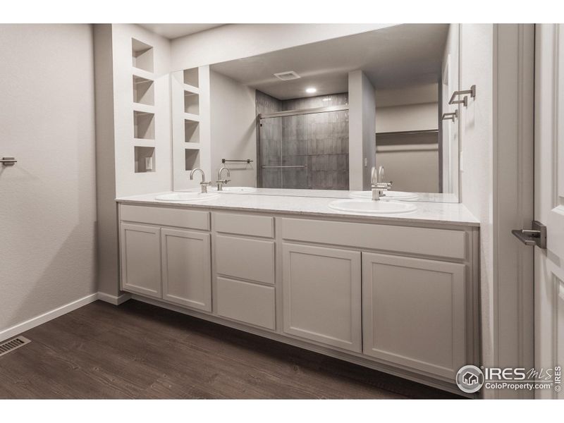 Primary Bathroom with Dual Vanities