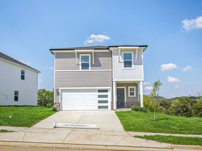 Front exterior of a new home in Skyridge, Nashville, TN, highlighting curb appeal (Image 1). Front exterior of a new home in Skyridge, Nashville, TN, highlighting curb appeal (Image 1).