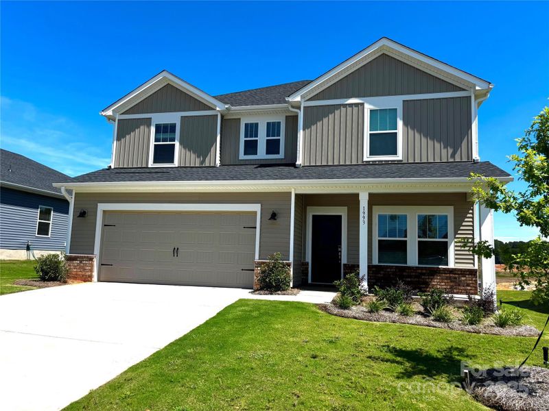 Front exterior of a new home in Harper Landing, Stanley, NC, highlighting curb appeal (Image 2).