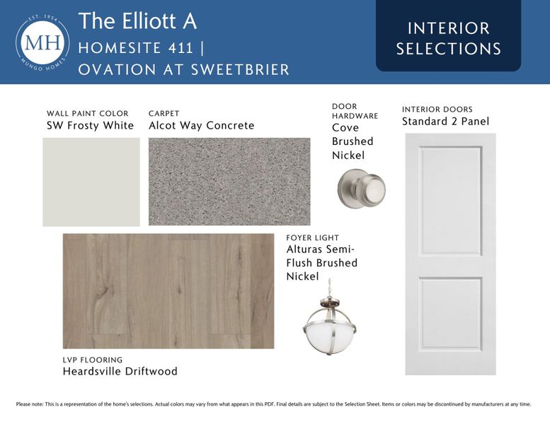 Sample of building materials used in homes in Ovation at Sweetbrier, Durham (Image 5).