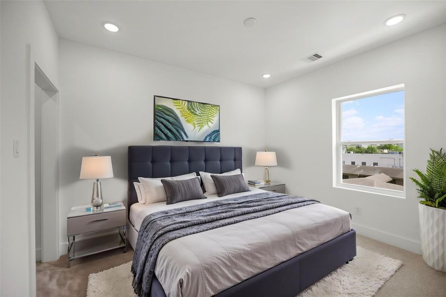 DIGITALLY STAGED 3rd Level Bedroom