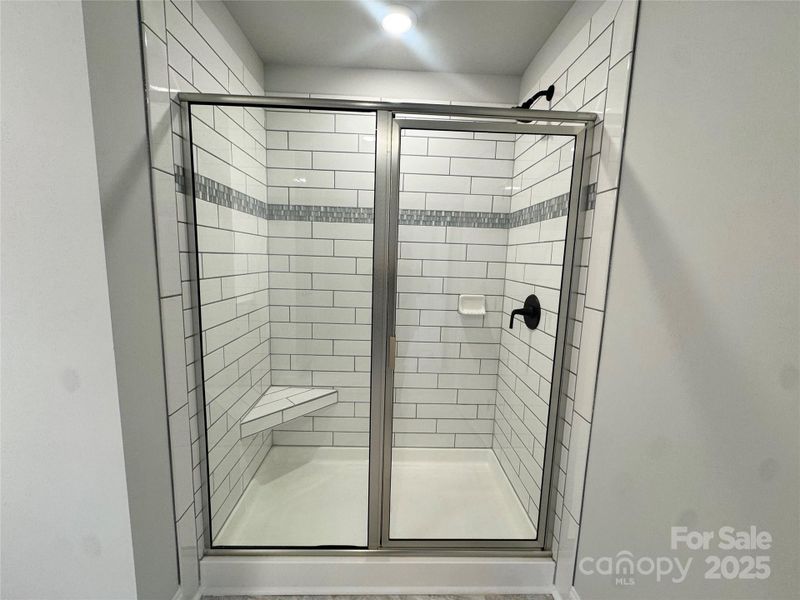 Ceramic tiled shower
