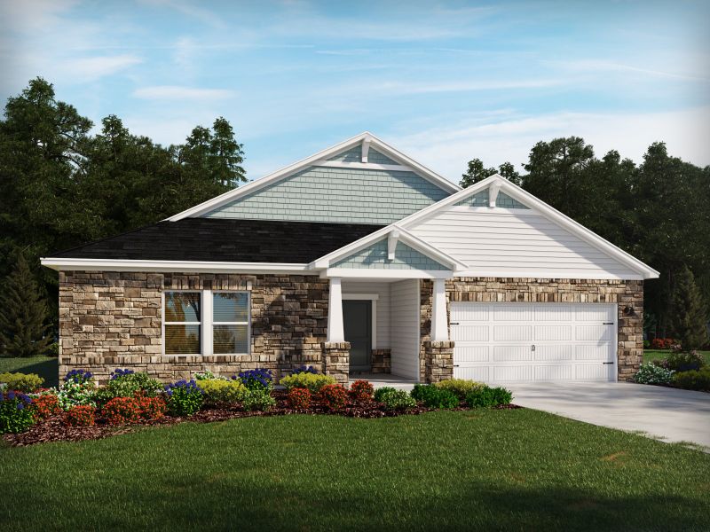 Representative exterior photo of a completed home built from the Edgewood by Meritage Homes in Clear Pond - The Coastline Series, Myrtle Beach, SC (Image 10).