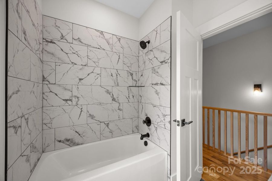 Large tub in hall bath