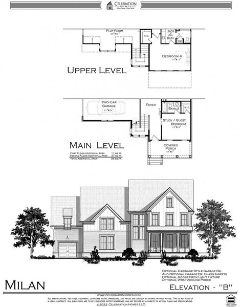 Representative rendering of the exterior for the Milan by Celebration Homes (Image 2).