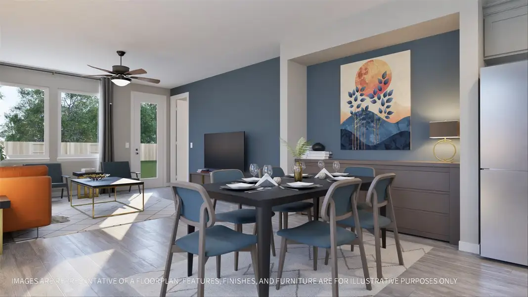 Furnished interior view inside a new home in La Segarra 40', Brookshire (Image 5). Furnished interior view inside a new home in La Segarra 40', Brookshire (Image 5).