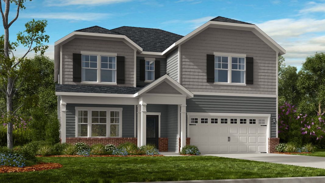 Representative exterior photo of a completed home built from the Sheridan by Taylor Morrison in Hickory Grove, Sanford, NC (Image 14). Representative exterior photo of a completed home built from the Sheridan by Taylor Morrison in Hickory Grove, Sanford, NC (Image 14).