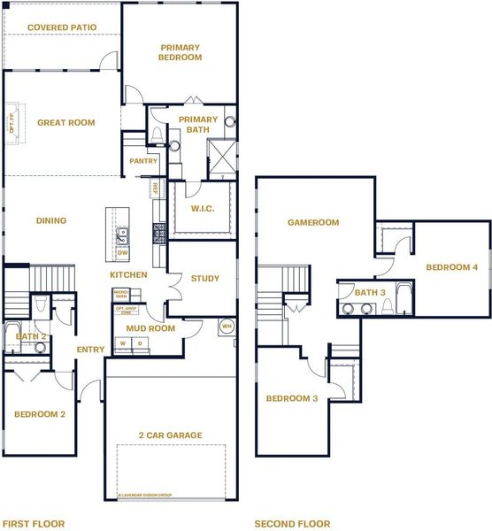 Oldcastle Floor Plan Layout in The Colony, Bastrop | Sitterle Homes