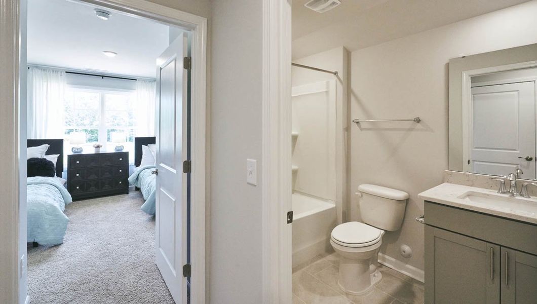 Furnished interior view inside a new home in The Villas at Kinsley, Jamestown (Image 15). Furnished interior view inside a new home in The Villas at Kinsley, Jamestown (Image 15).