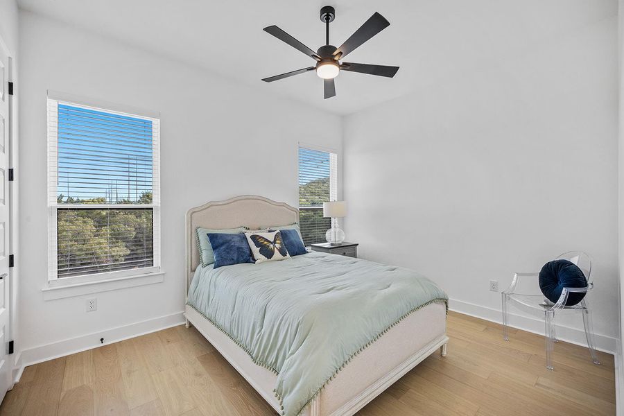 Secondary bedroom off kitchen with views.