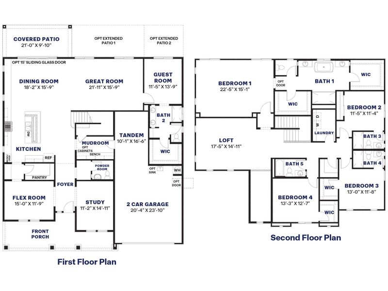 2D floor plan layout for the Aspen by D.R. Horton in The Ridge at Stone Butte, Phoenix, AZ (Image 3).