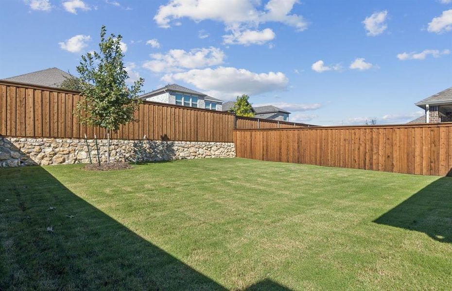 Complete fenced in yard