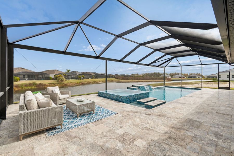 Exterior details and patio area of a home in River Preserve Estates, Parrish (Image 35).