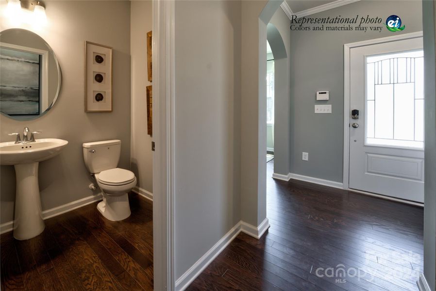 Entryway and powder room