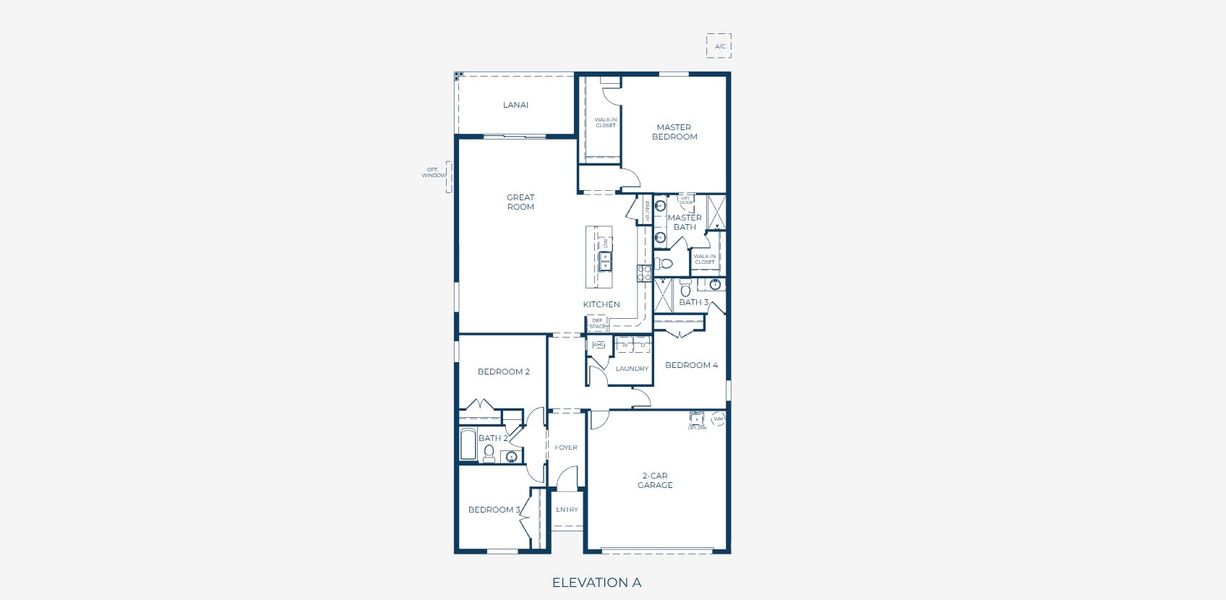 2D floor plan layout of this home in Oakstone Farms, Leesburg, FL (Image 4).