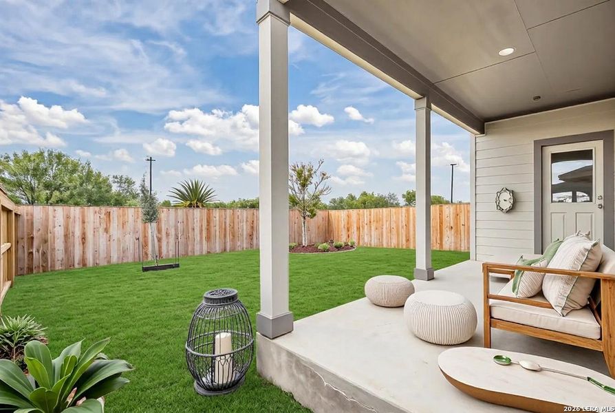 Exterior details and patio area of a home in Garden Grove, San Antonio (Image 4).