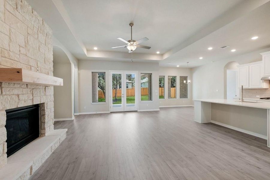 Kitchen open to Family Room