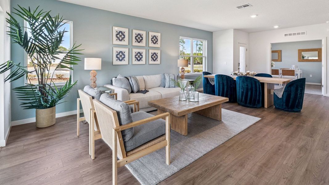 Furnished interior view inside a new home in Halifax Plantation Villas, Ormond Beach (Image 3).