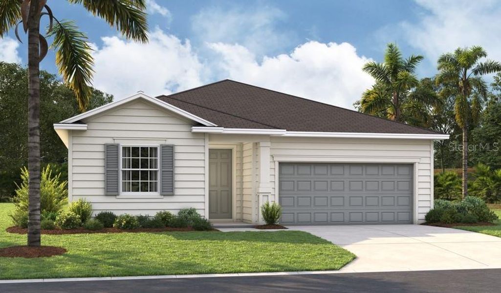 Front exterior of a new home in Coastal Gardens, Palm Coast, FL, highlighting curb appeal (Image 1). Front exterior of a new home in Coastal Gardens, Palm Coast, FL, highlighting curb appeal (Image 1).