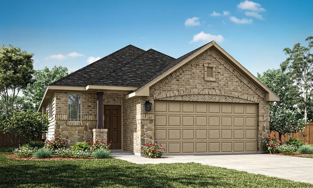 Representative exterior photo of a completed home built from the Belmont by Pacesetter Homes in Elevon, Lavon, TX (Image 2). Representative exterior photo of a completed home built from the Belmont by Pacesetter Homes in Elevon, Lavon, TX (Image 2).