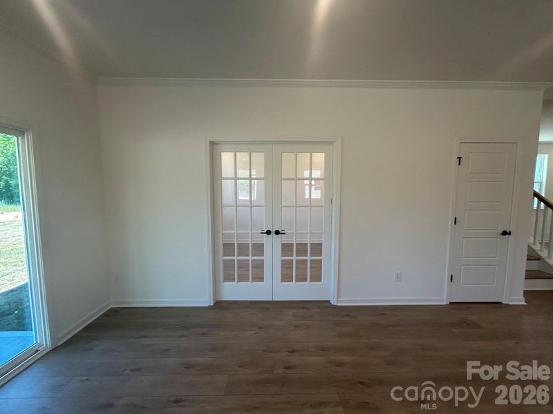French doors that lead into the den. French doors that lead into the den.
