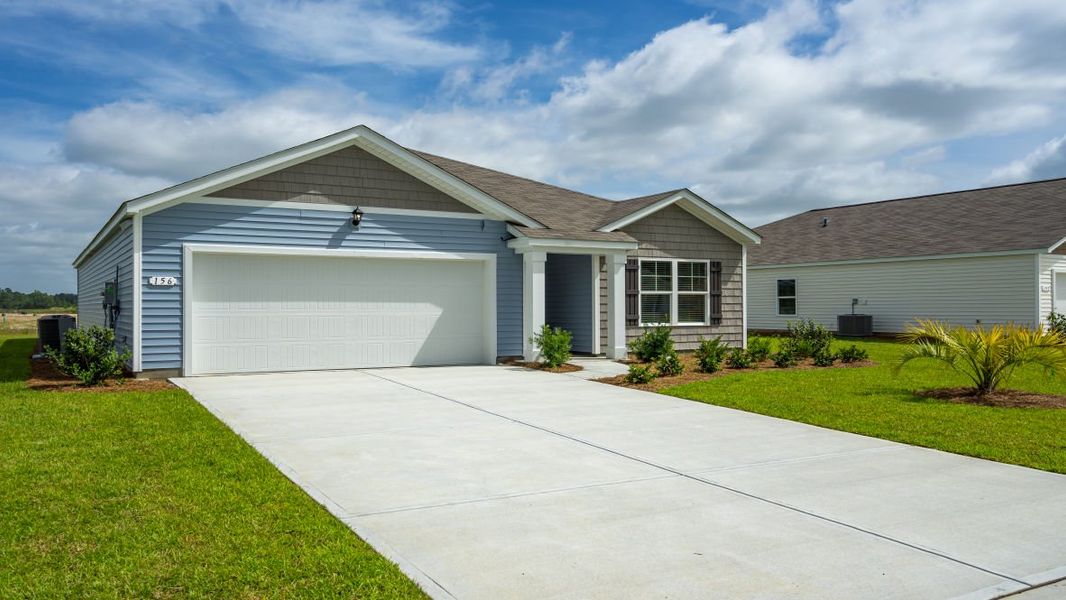 Representative exterior photo of a completed home built from the ARIA by D.R. Horton in Jordanville Farms, Galivants Ferry, SC (Image 18).