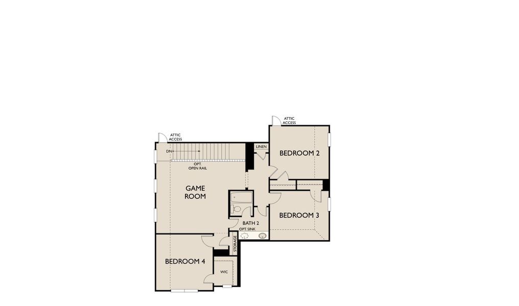 2D floor plan layout for the Westlake by Ashton Woods in Lagos Reserve, Manor, TX (Image 5).