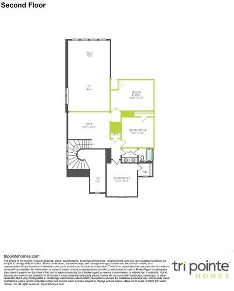 2D floor plan layout of this home in Woodson’s Reserve, Spring, TX (Image 4). 2D floor plan layout of this home in Woodson’s Reserve, Spring, TX (Image 4).