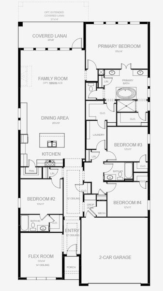 2D floor plan layout for the 2566F by Perry Homes in Glynlea Country Club 50', Port St. Lucie, FL (Image 4). 2D floor plan layout for the 2566F by Perry Homes in Glynlea Country Club 50', Port St. Lucie, FL (Image 4).
