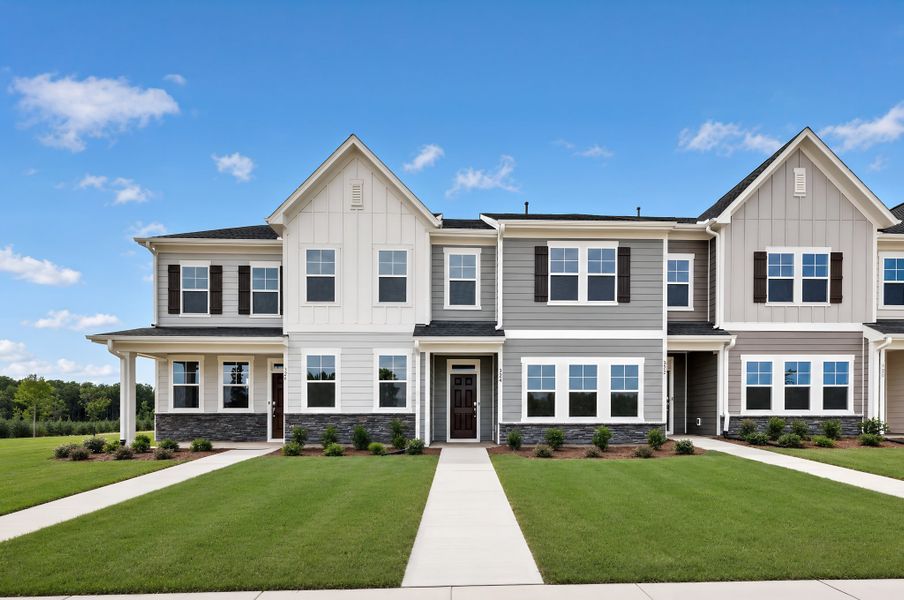 Front exterior of a new home in Rosedale, Wake Forest, NC, highlighting curb appeal (Image 1). Front exterior of a new home in Rosedale, Wake Forest, NC, highlighting curb appeal (Image 1).