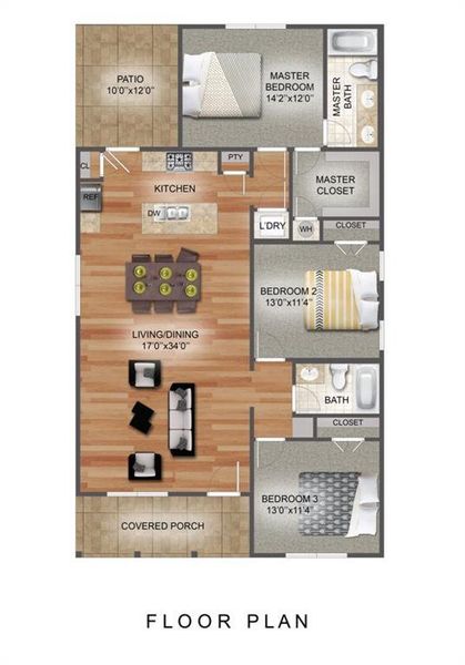 2D floor plan layout of this home in , Fort Worth, TX (Image 3).
