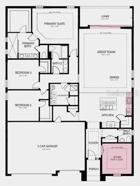 2D floor plan layout of this home in Colbert Landings, Palm Coast, FL (Image 2). 2D floor plan layout of this home in Colbert Landings, Palm Coast, FL (Image 2).