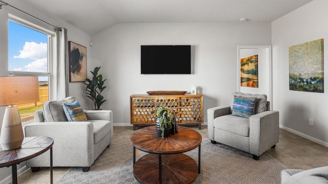 Representative furnished interior of a home built from the Texas Cali by D.R. Horton in The Hills at Reunion, Newark (Image 14). Representative furnished interior of a home built from the Texas Cali by D.R. Horton in The Hills at Reunion, Newark (Image 14).