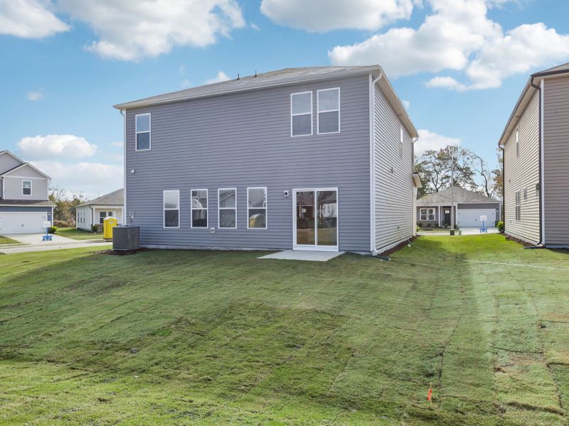 Backyard of the Chatham floorplan at 250 White Birch Lane in Angier, NC.