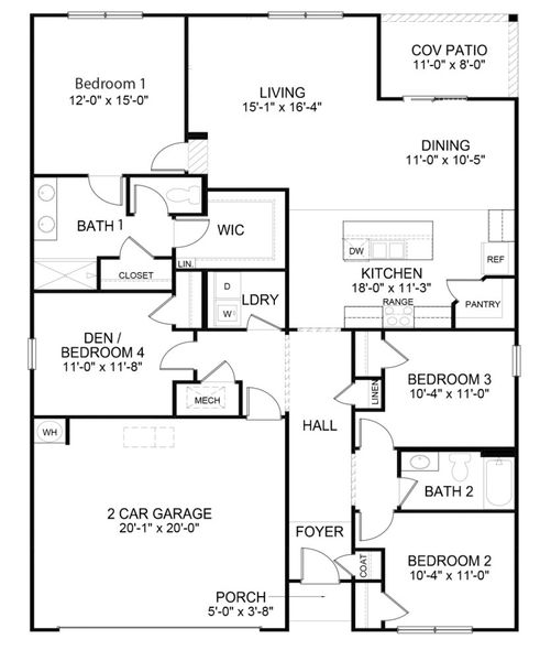 2D floor plan layout of this home in Gates Village, Lugoff, SC (Image 2). 2D floor plan layout of this home in Gates Village, Lugoff, SC (Image 2).
