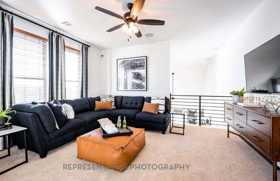 Furnished interior view inside a new home in Pomona: 40ft. lots, Manvel (Image 11).