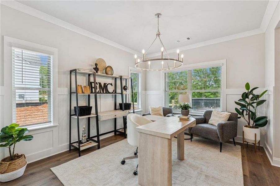 Furnished interior view inside a new home in , Flowery Branch (Image 7). Furnished interior view inside a new home in , Flowery Branch (Image 7).